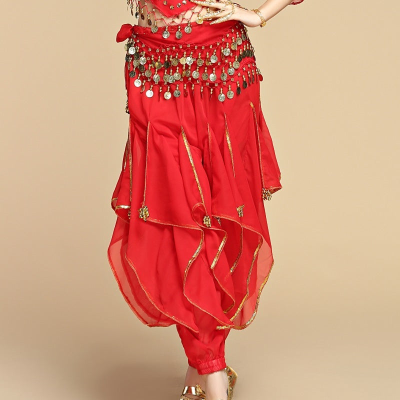 Children's Creative Leg Binding Glitter Chiffon Pants - kinko