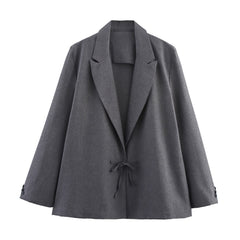 Small New Spring And Autumn Linen Minimalist Blazer - kinko