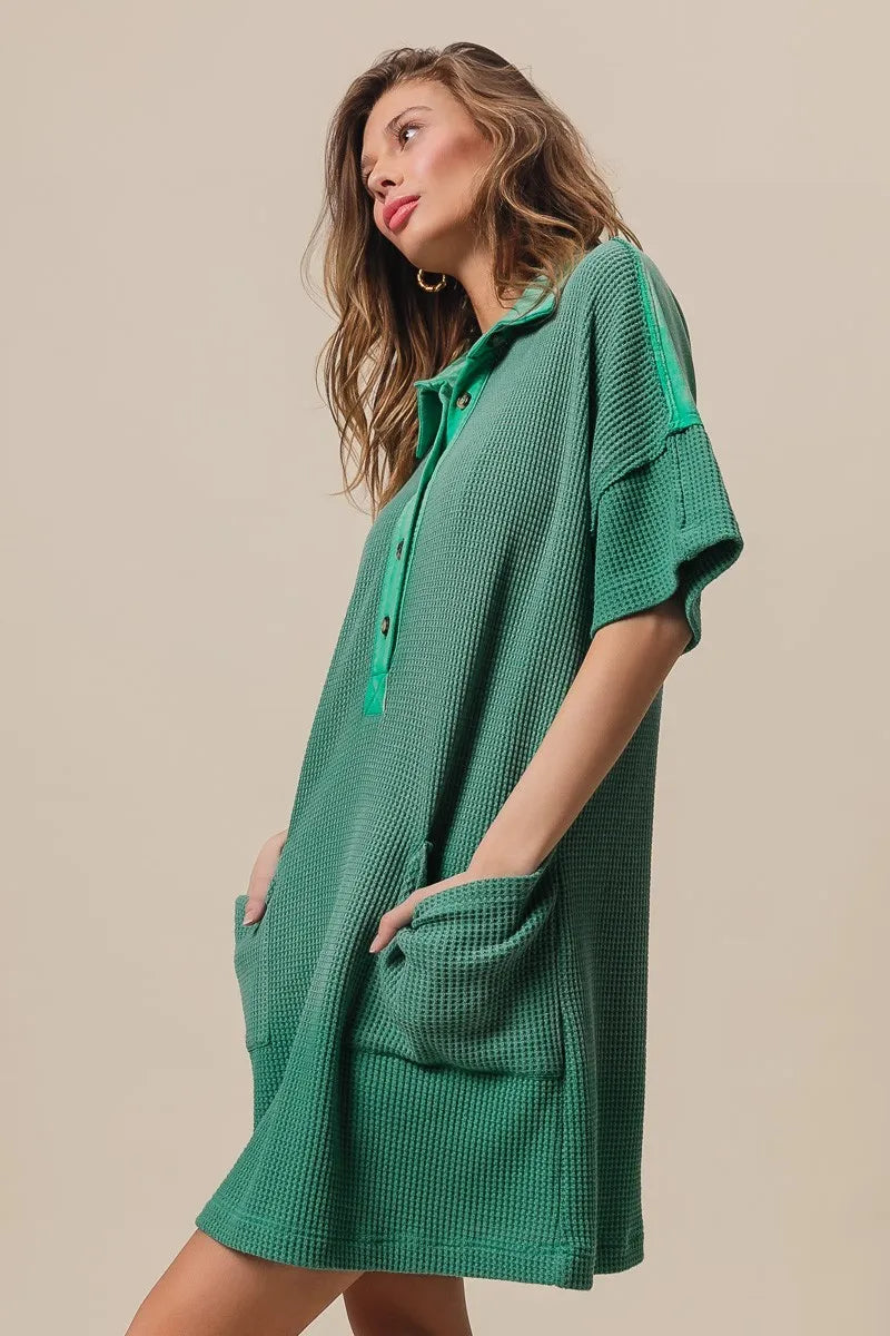 BiBi Dip Dye Mineral Washed Knit Dress - kinko