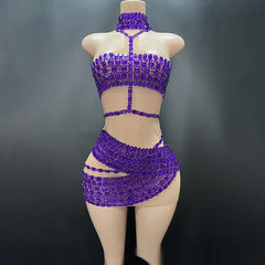 High-end And Fashionable Rhinestone Tube Top Short Skirt Top Vest - kinko