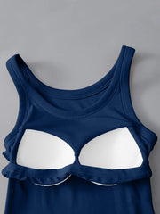 Round Neck Tank with Bra - kinko