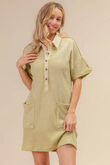 BiBi Dip Dye Mineral Washed Knit Dress - kinko