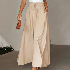 New Waist-tight Summer Long Draping Effect Long Culottes For Women - kinko