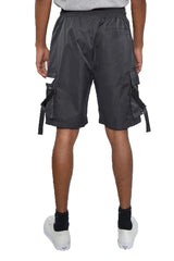 WEIV Men's Full Size Multi-Pocket Cargo Shorts with Drawstring Waist Plus Size - kinko