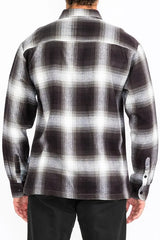 WEIV Men's Full Size Plaid Long Sleeve Flannel Shirt Plus Size - kinko