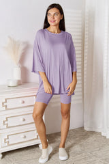 Basic Bae Full Size Soft Rayon Three-Quarter Sleeve Top and Shorts Set - kinko