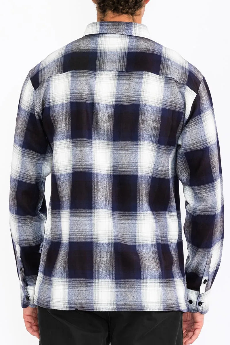 WEIV Men's Full Size Plaid Long Sleeve Flannel Shirt Plus Size - kinko