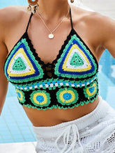 Geometric Halter Neck Swim Top - kinko