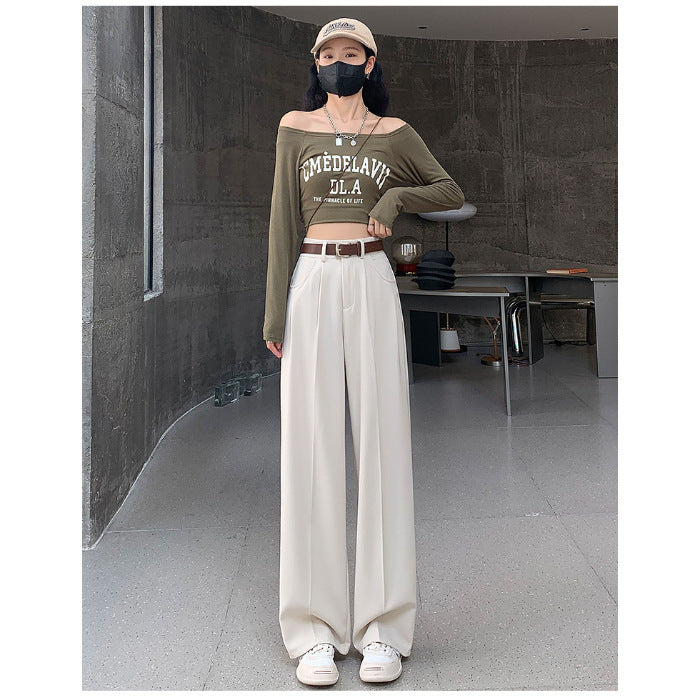 New High Waist Drooping Suit Pants Women - kinko