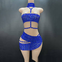 High-end And Fashionable Rhinestone Tube Top Short Skirt Top Vest - kinko