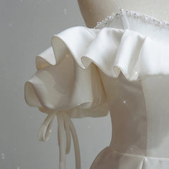 Satin Light Wedding Dress Bride French Super Fairy - kinko