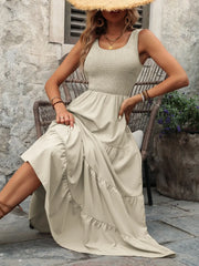 Ivy Lane Smocked Scoop Neck Sleeveless Tank Dress - kinko