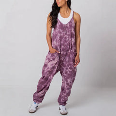 Fashion Plaid Colored Mosaic Loose Casual Jumpsuit - kinko