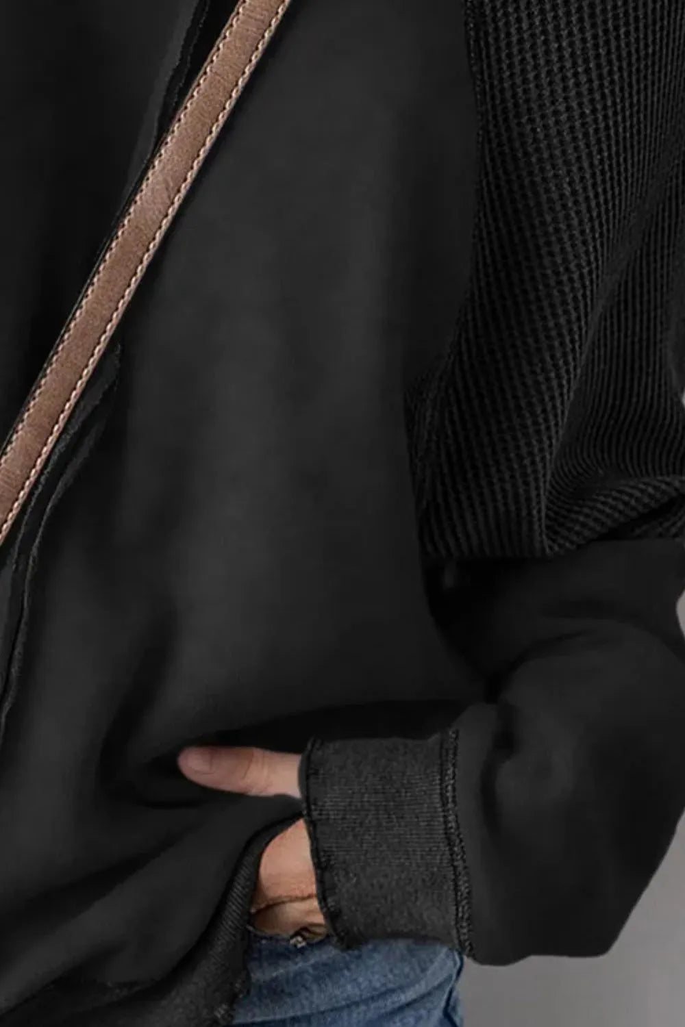 Exposed Seam Long Sleeve Sweatshirt - kinko