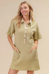 BiBi Dip Dye Mineral Washed Knit Dress - kinko