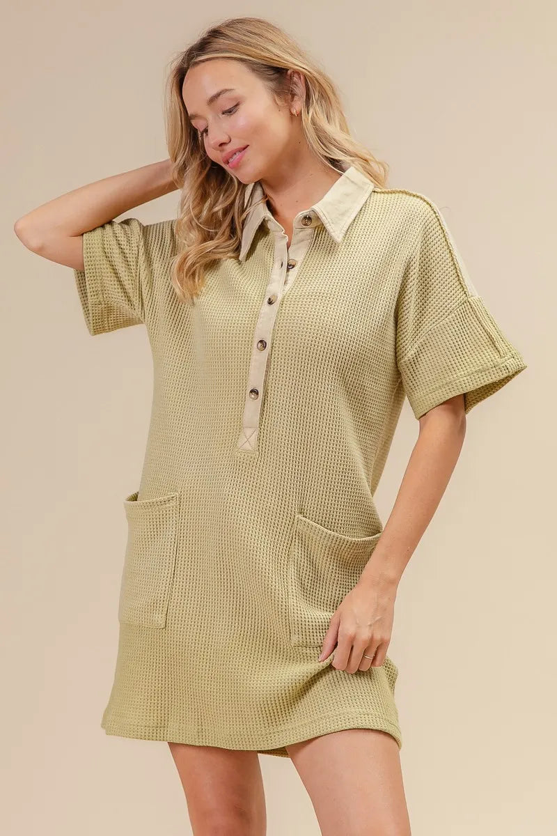 BiBi Dip Dye Mineral Washed Knit Dress - kinko