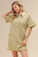 BiBi Dip Dye Mineral Washed Knit Dress - kinko