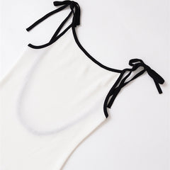 Female Fashion Color Contrast Bowknot Dress - kinko