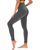 Leggings - Cropped High-waisted Solid Color Dark Gray - kinko