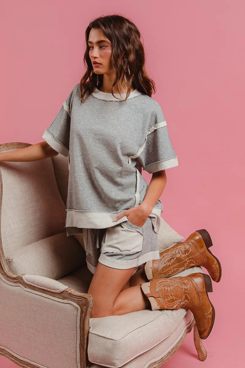 BiBi French Terry Knit Shorts with Side Pocket - kinko