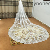 New Pattern Cathedral Length Bridal Lace Veil - kinko