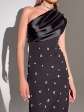 Off-shoulder Diamond Black Evening Dress - kinko