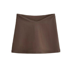 Sweet Hot Girl Design Low V Waist Slim Slimming Mini Skirt - kinko