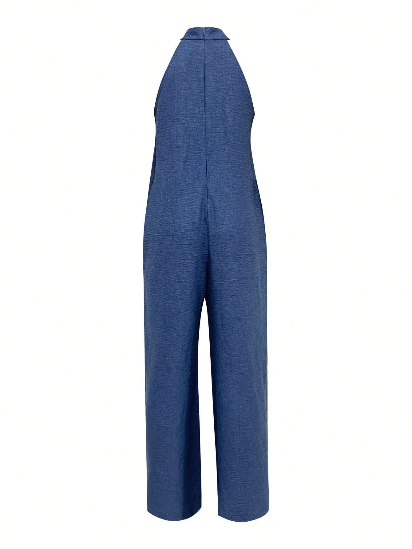 Sleeveless Halter Ruffled Young Women's Jumpsuit - kinko