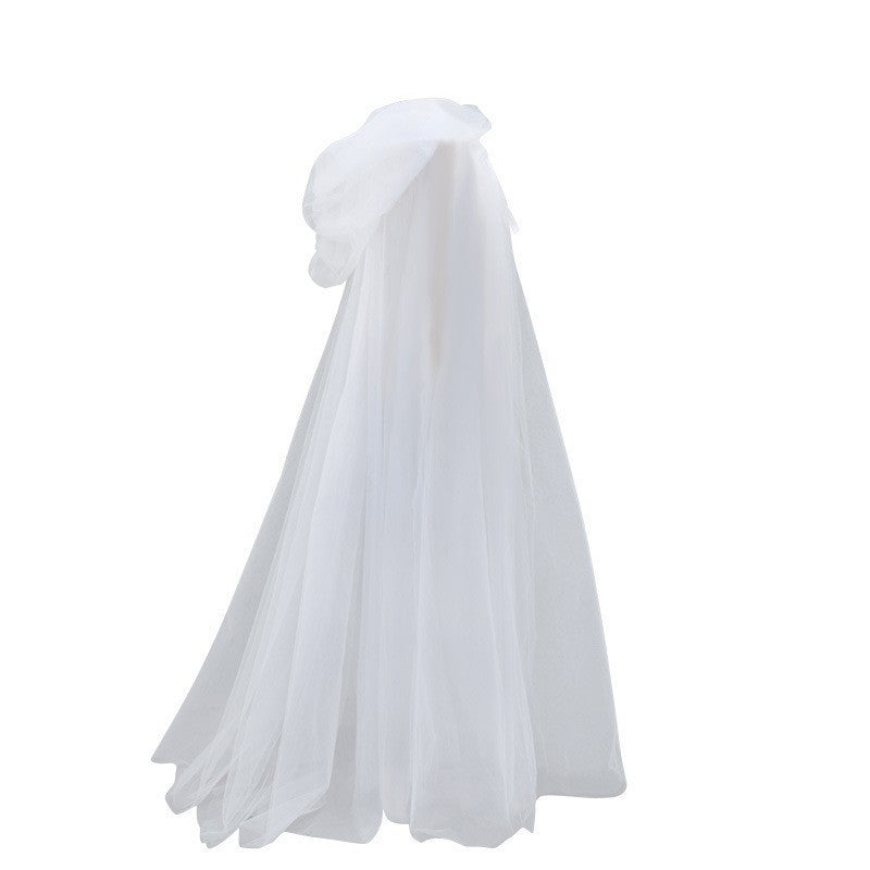 Halloween Ghost Hooded Cloak Death Witch Mesh Cloak Ball Performance Costume - kinko
