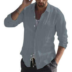 Long Sleeve Shirt Plain Lapel Casual Daily - kinko