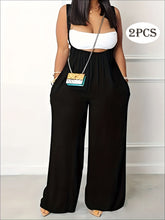 Plus Size Solid Color Pocket Overalls Casual Women's Pants - kinko
