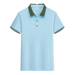 Contrast Color Lapels Polo Shirt - kinko