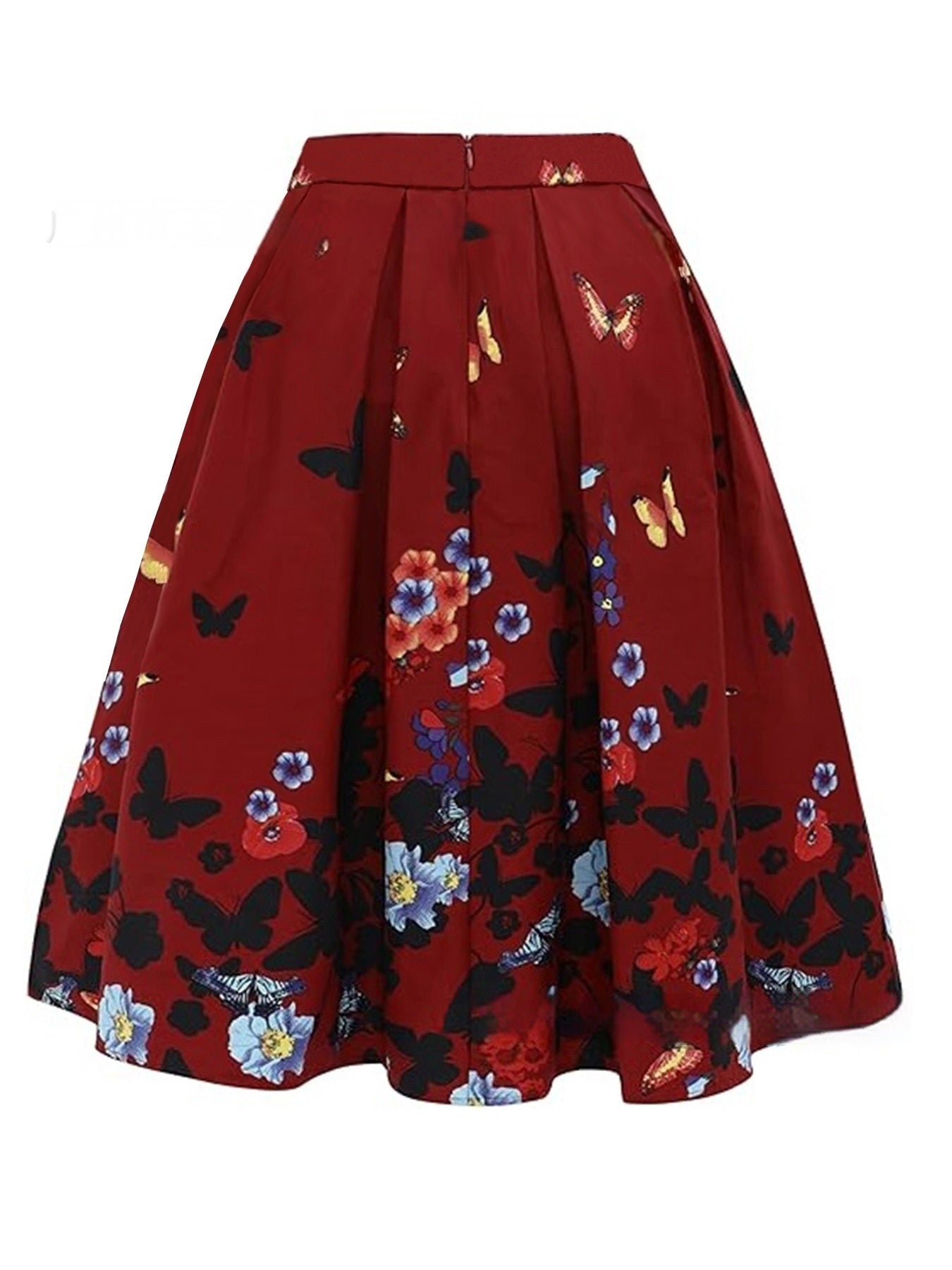 European And American Vintage Printed Floral Skirt - kinko