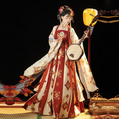 Tang Women's Han Chinese Clothing Recovery Cheko Dress Tang Imperial Concubine Style One-piece Chest Suit - kinko