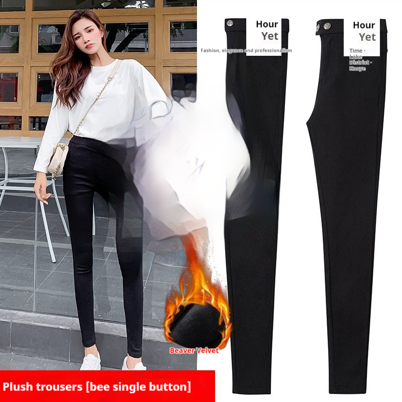 Black Magical Leggings Women's Outer Wear Ankle Tight High Waist Slimming - kinko