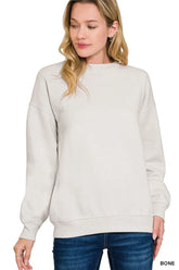 Zenana Fleece Crewneck Long Sleeve Sweatshirt - kinko