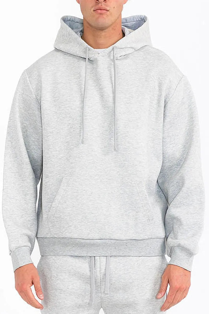 WEIV Men's Oversized Solid Tech Fleece Hoodie - kinko