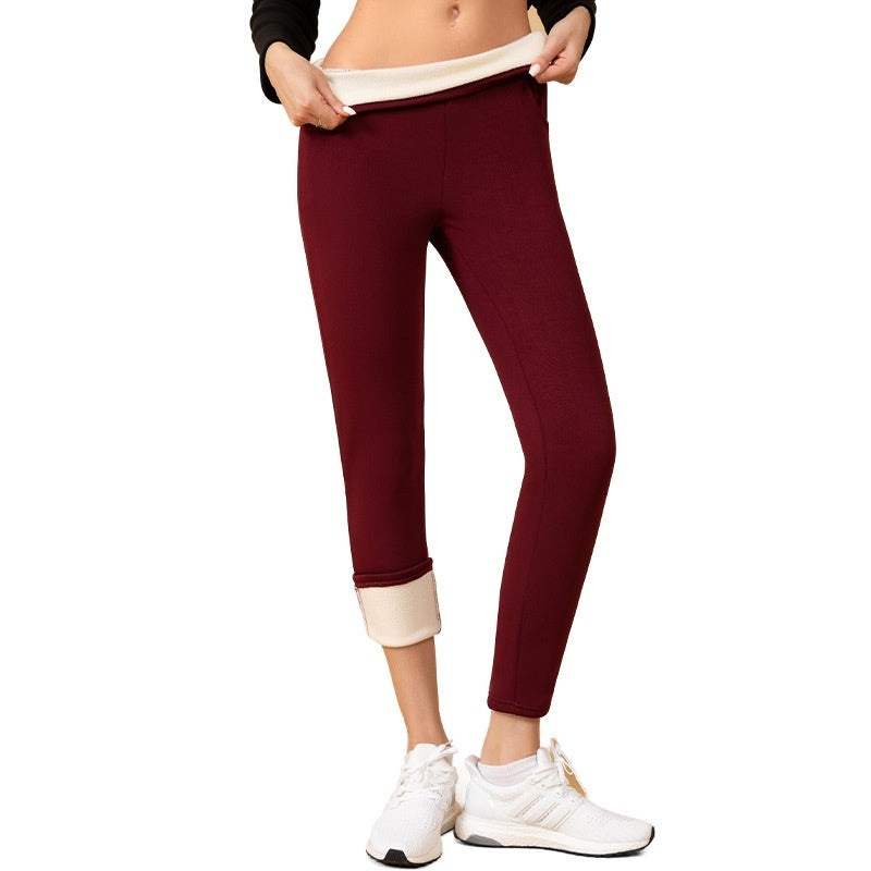 Plus Size Fleece-lined Thicker Cashmere Leggings - kinko