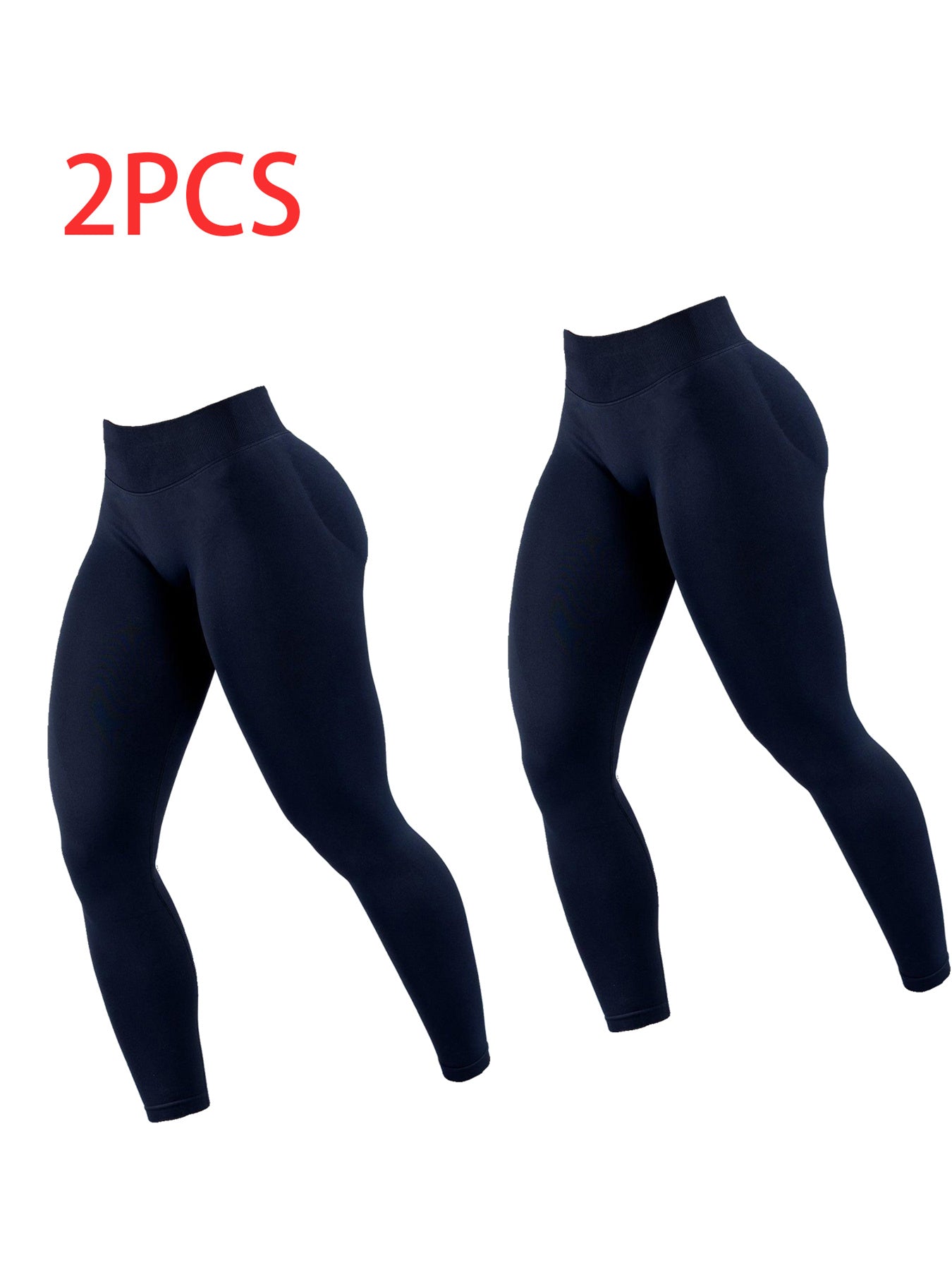 2pack Solid-color Yoga Exercise Leggings - kinko