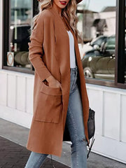 Open Front Dropped Shoulder Outerwear - kinko