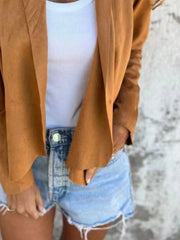 Full Size Open Front Casual Cardigan Plus Size - kinko