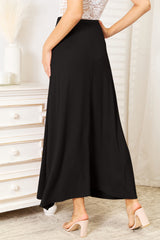 Double Take Full Size Soft Rayon Drawstring Waist Maxi Skirt - kinko
