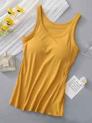 Round Neck Tank with Bra - kinko