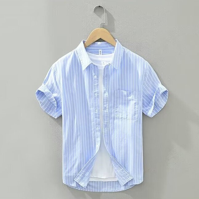 Summer Japanese Tie-dye Printed Short-sleeved Shirt Men - kinko