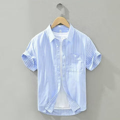 Summer Japanese Tie-dye Printed Short-sleeved Shirt Men - kinko