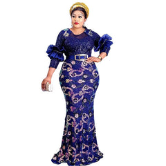 Round Neck Shirt With Half Sleeve Slim Fit Fishtail Dress Formal Dress Evening Wear - kinko