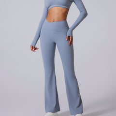 Women's Brushed Texture High Waist Cross Shaping Yoga Pants - kinko