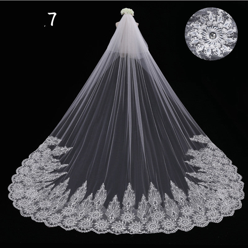 Bride Wedding Master Wedding Veil Long Long Tail - kinko
