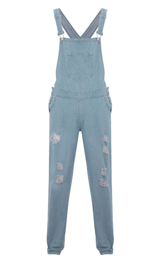 Fashion Men's Sling Denim Romper - kinko