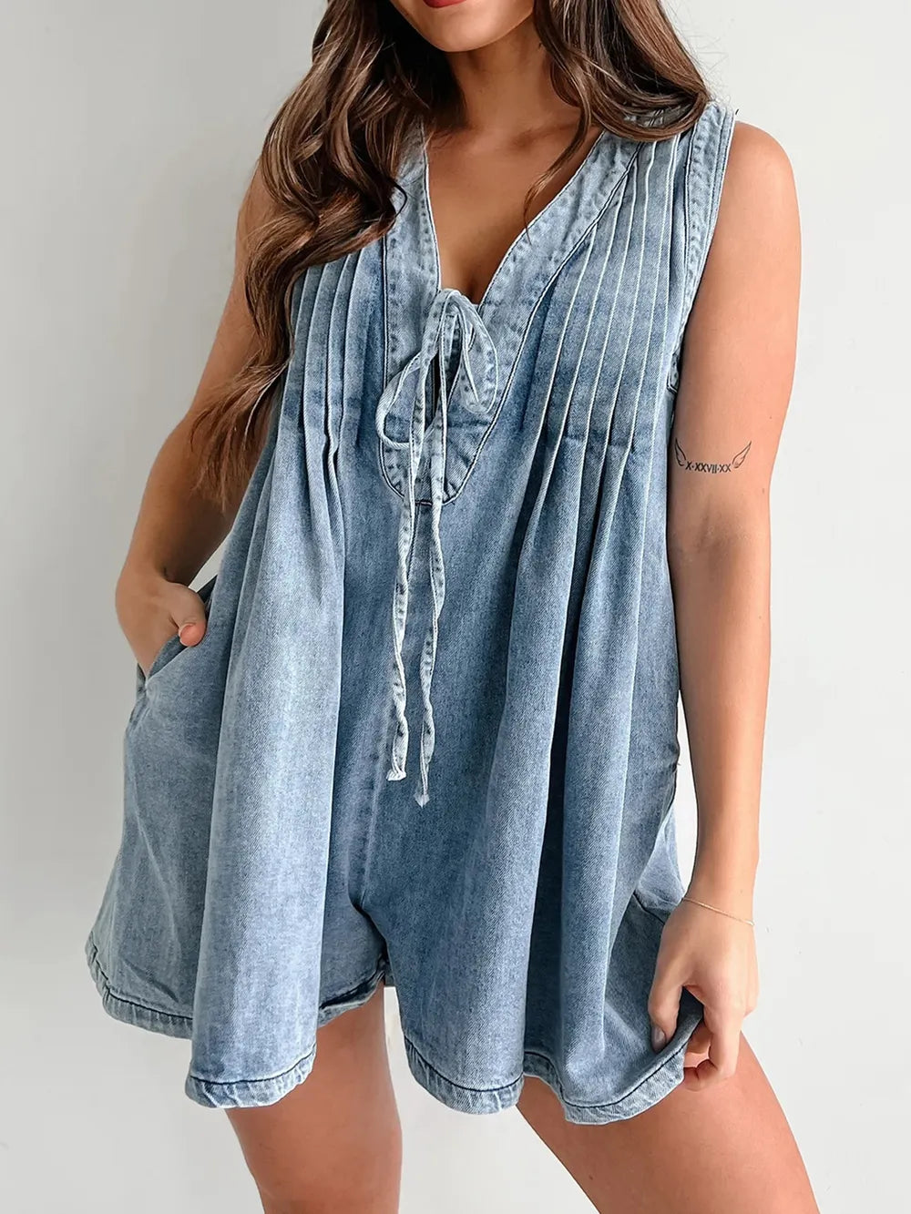 Tied Romper with Pockets - kinko